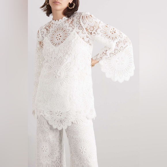 ZIMMERMAN Chintz Doily Lace Top In Ivory - Picture 8 of 16